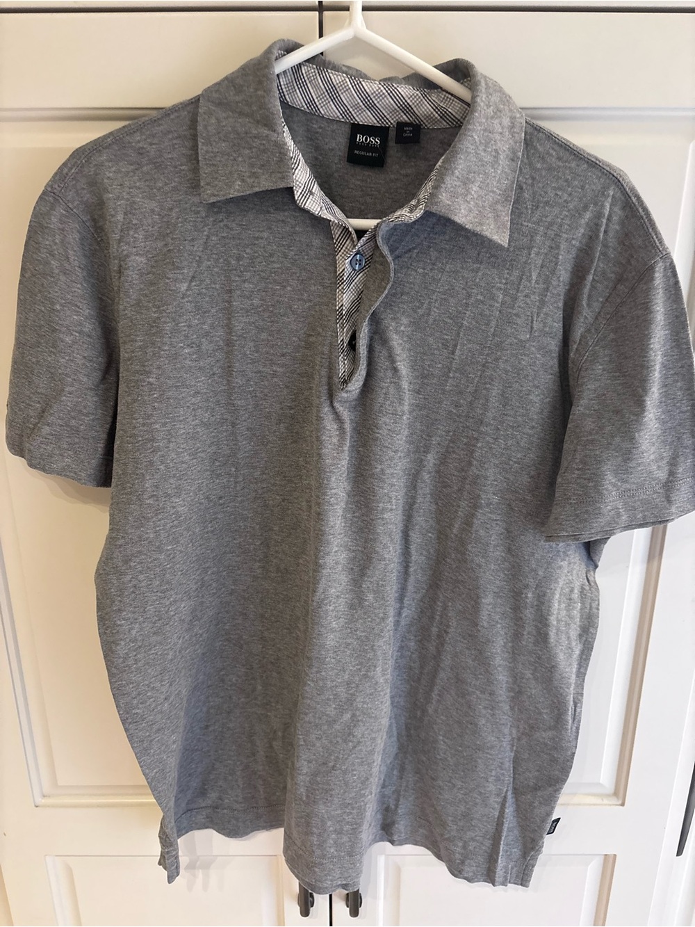 BOSS Men's Grey Polo Shirt large